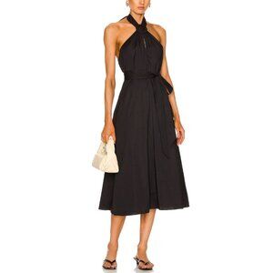 STAUD Kai Dress in black cotton poplin NWT